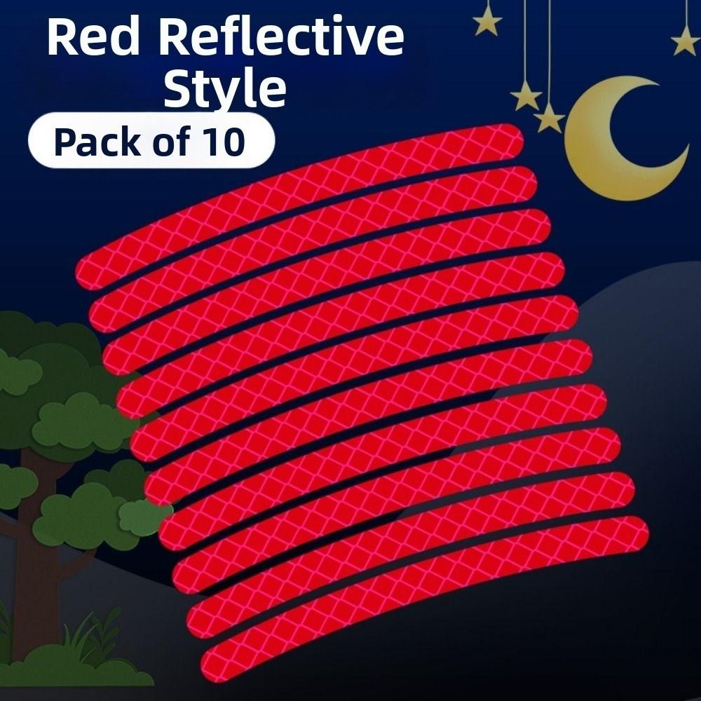 10pcs/set Rainbow Red White Bike Wheels Rainbow Sticker  for Bike