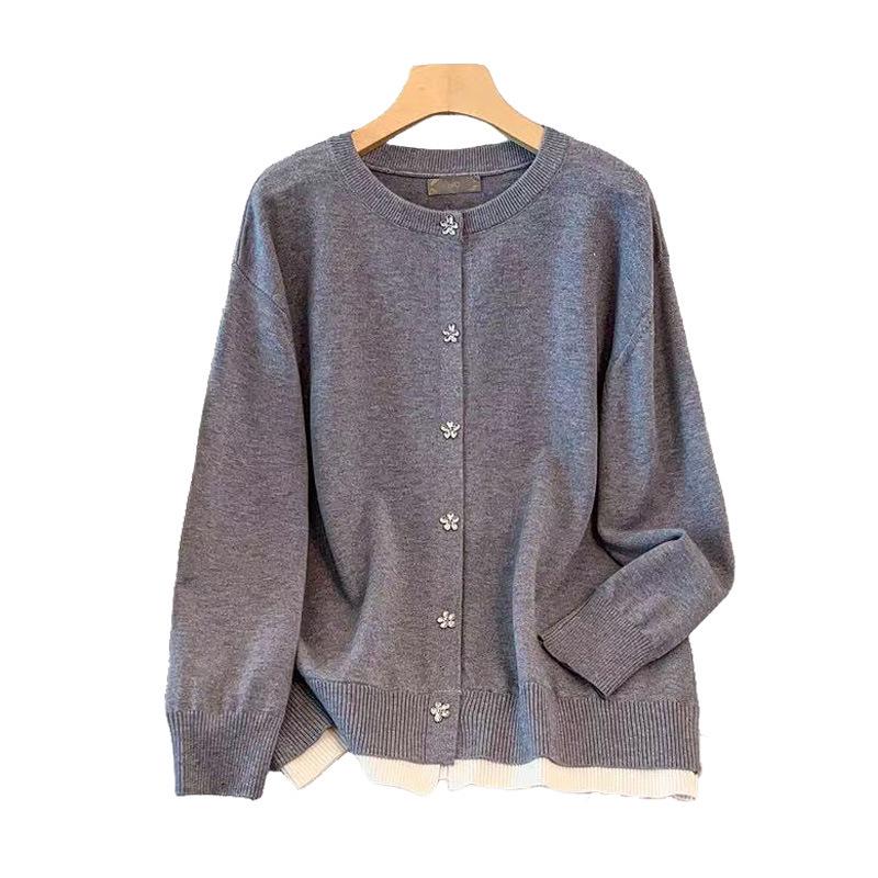 Damen Strickjacke in Übergröße, locker gestrickt, Brustumfang 150-160 - 8033