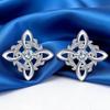 Silver Wreath Witches Knot Stud Earrings for Women Original Zircon Protection Amulet Earring Nudo De Bruja Jewelry