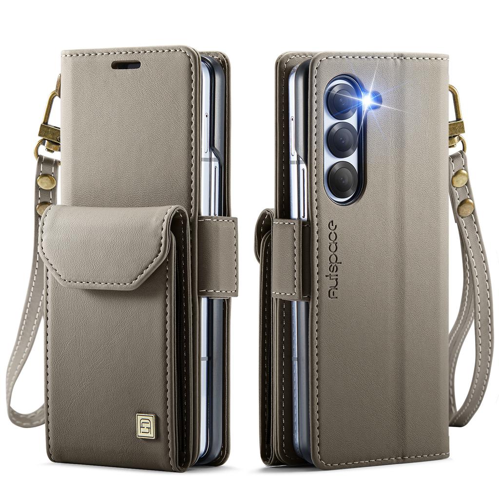 Suitable for Samsung Z Fold6 Phone Case, ZFOLD5 Phone Leather Cover with Card Slot and Wallet, Foldable Flip Cover