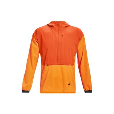 Terrain Anorak Training Sports Color Block Logo Long Sleeve Half Zip Hooded Sweatshirt Jacket Men Jackets Orange 1370507-825