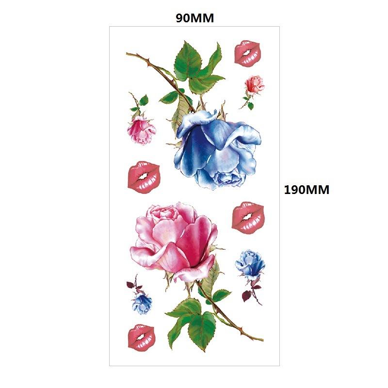 Water Transfer Phoenix Flower Colored Rose Waterproof Tattoo Sticker Set Simulation Tattoo Sticker