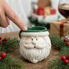 Small Item Storage Holder Cute Santa Claus Resin Flowerpot, Decorative Christmas Desktop Creative Craft Planter, Hand Painted Container for