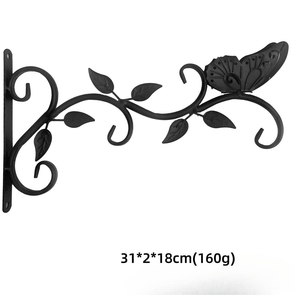 Wrought Iron Hanging Flower Pot Basket Plant Brackets Flowerpot Hanger Basket Outdoor Wall Mount Planter Hook Garden Decoration