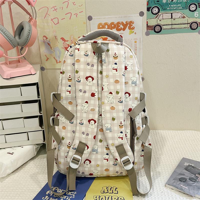 Large Capacity Backpack Cartoon Print Student Schoolbag