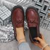 Loafer in Übergröße Damen Frühjahr und Sommer 2025 neue Lackleder Schleife Mary Jane Schuhe Freizeitschuhe