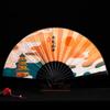 Magpie Hand Held Fan Chinese Folding Silk Fans Sexy Lace Retro Decorative Fan Hanfu Cheongsam Cosplay Japanese Home Decoration
