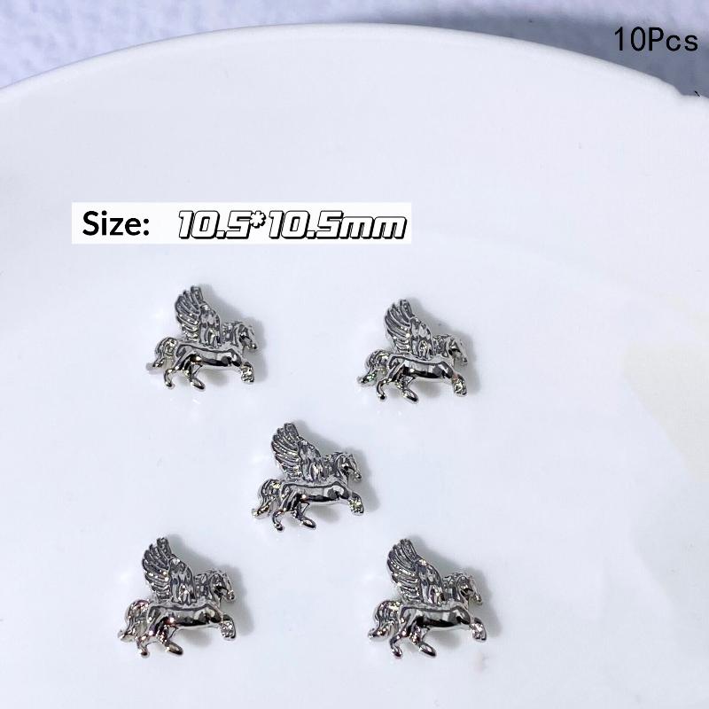 3DCartoon Alloy Pony Nail Accessories Stylish Three-dimensional Horse Nail Decoration For Girls Manicure Accessories