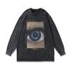 Trendy Brand Men'S High Street Personalized Printing Long-Sleeved T-Shirt Retro Pure Cotton Crew Neck Sweater For Men And Women