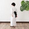 Yukata Weiden-Set Weiß x Obi [KYOETSU] Jungen-Set, Baumwoll-Leinen-Stoff, 2-teilig (Yukata, Obi) (Größe 110, G-11 Schwarz)