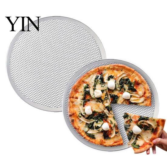 Pizza Baking Equipment Aluminum Alloy Screen, Non Stick Mesh Pan, Cooking Griddle Screen Round Crisper Tray for Oven Home Kitchen Restaurant