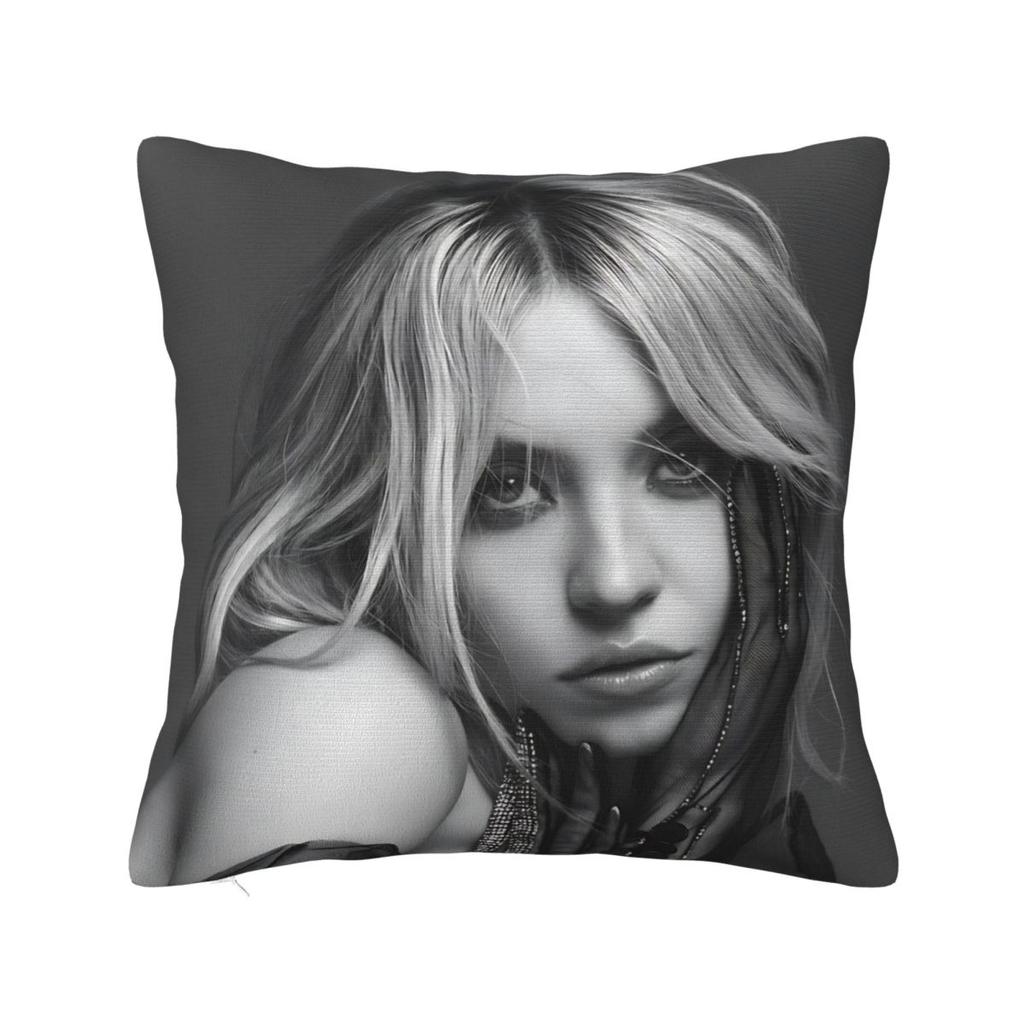 Sydney Sweeney American Actress Photo Pillow Cover Cushion Cover Square Pillow Case Pillowcases For Sofa Bedroom Home Decor