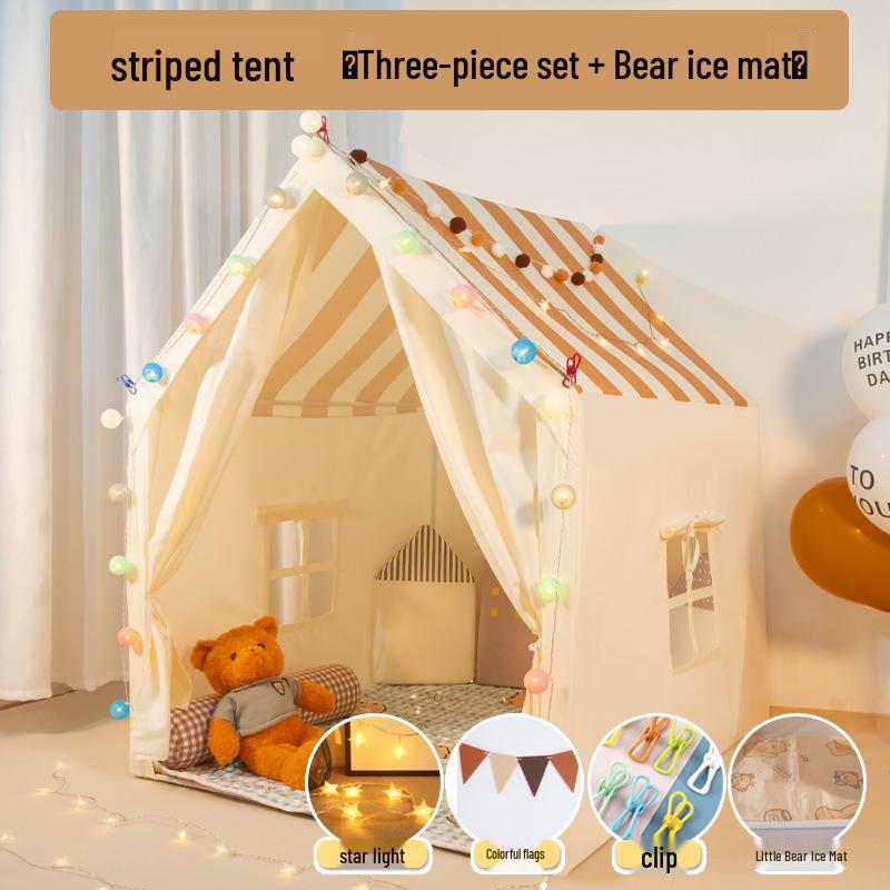 Kids' Indoor Castle Play Tent for Girls & Boys: Princess Room with Separate Beds