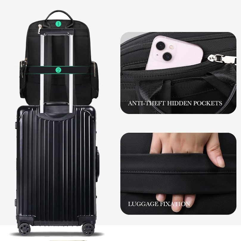 Female Backpack Breathable Waterproof Wear-Resistant Anti-Theft Business Office Bag14 Inch Laptop Backpack