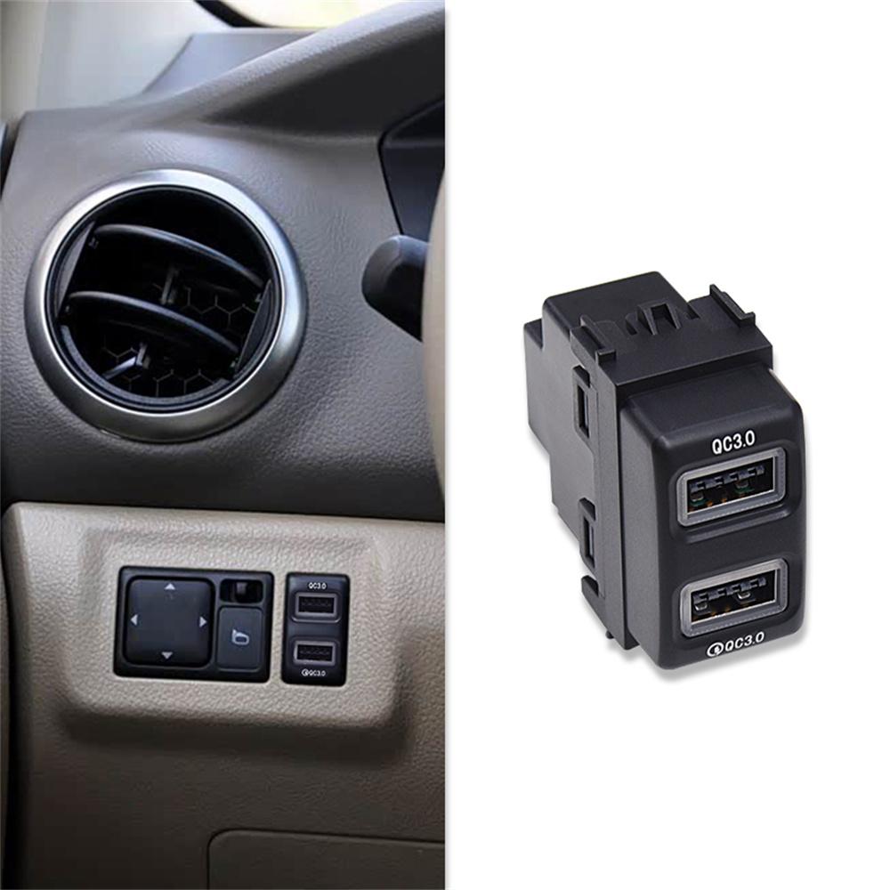 18W Car Charger QC3.0 Dual USB Fast Charging For Nissan Patrol Y61 Y62