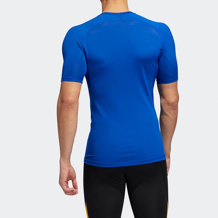 Adidas T Shirts Men's Dodger Blue Crew Neck Moderate Straight Fit EB9383