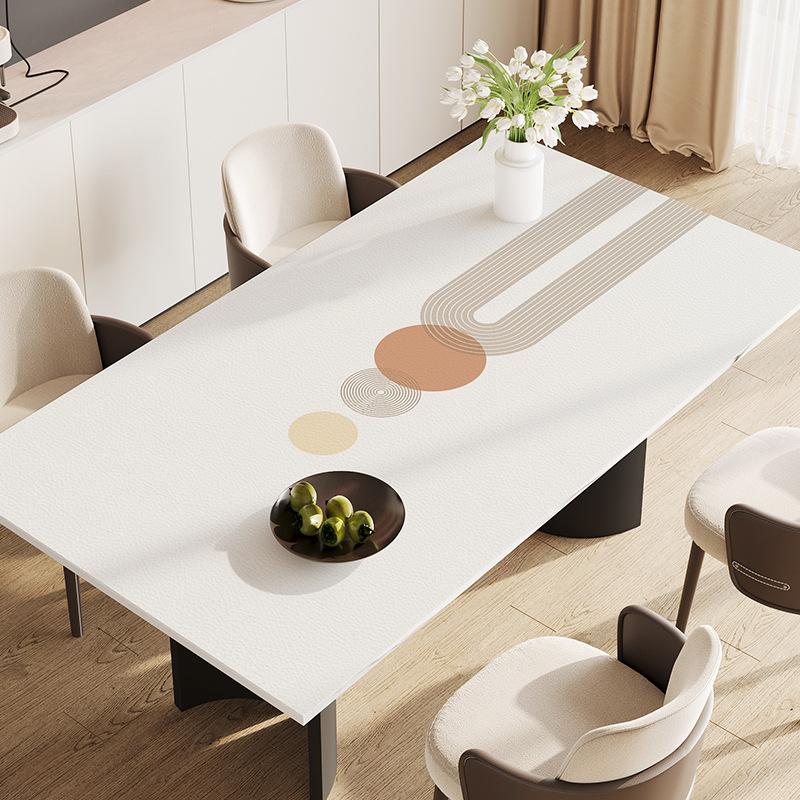 Dining Table Mat Oil-Proof And Waterproof Coffee Table Tablecloth Table Mat Light Luxury Advanced Sense Leave-In Tablecloth Desktop Pvc Protective Mat