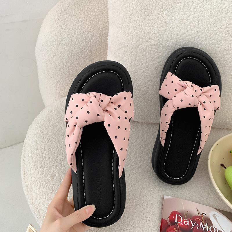 Beliebte gelbe Retro-Ein-Wort-Slipper mit dicker Sohle für Damen, 2025 neu, Sommer-Trageweise, erhöhend, weichsohlig, rutschfest