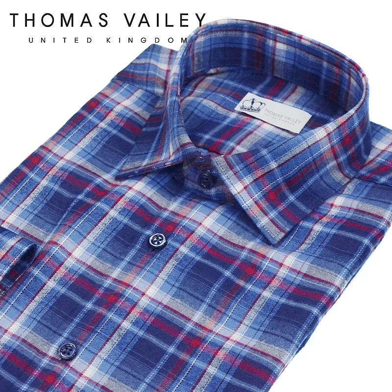Thomas Bailey Brushed Check Shirt Blue 229 Blue/105