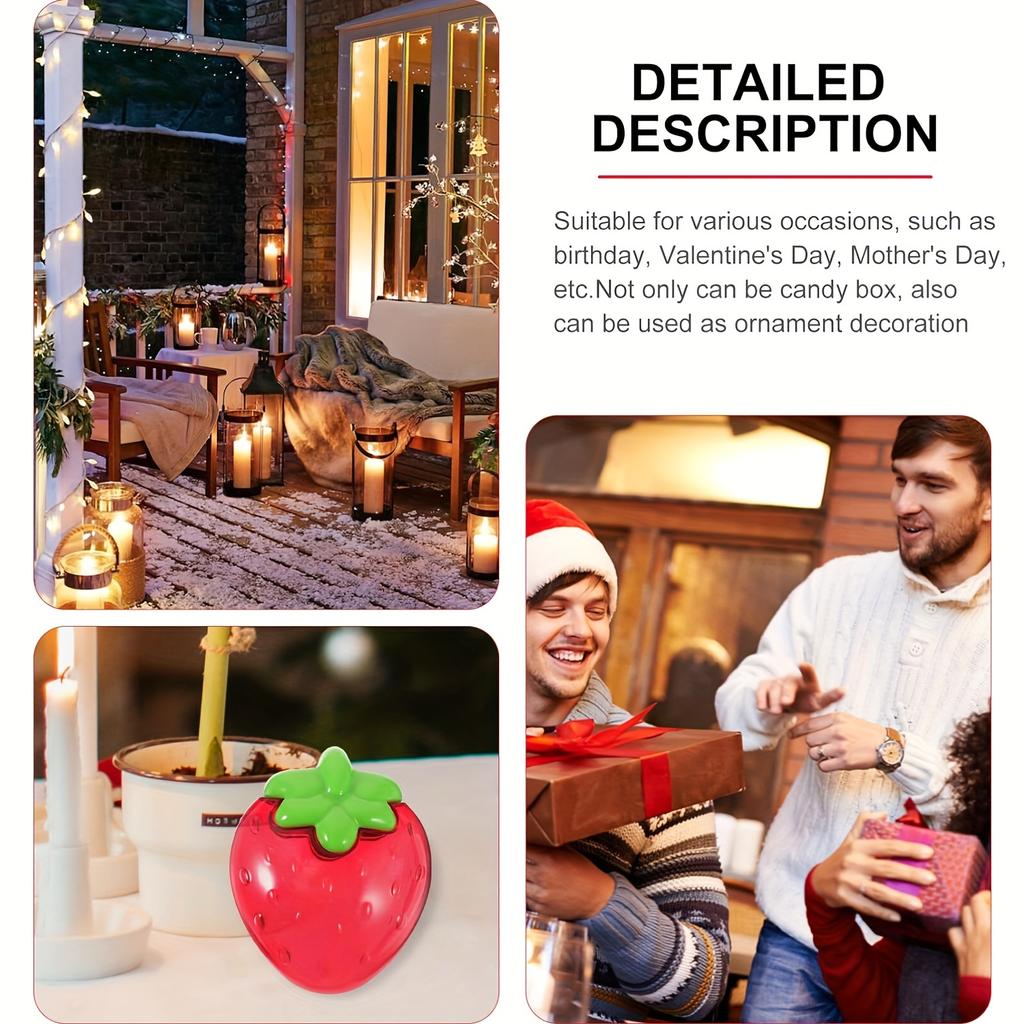 6 packs of strawberry jewelry boxes, candy boxes, candy cans, candy containers, Valentine's Day strawberry containers, gifts for teachers and friends