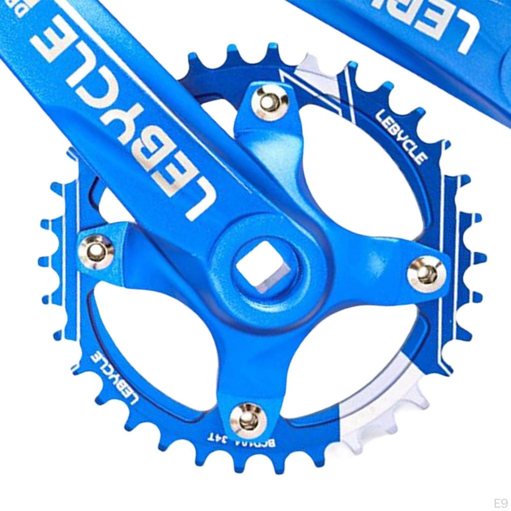 Crankset Lightweight Aluminum Alloy Square Taper Single Speed Narrow Wide Chainring 170mm