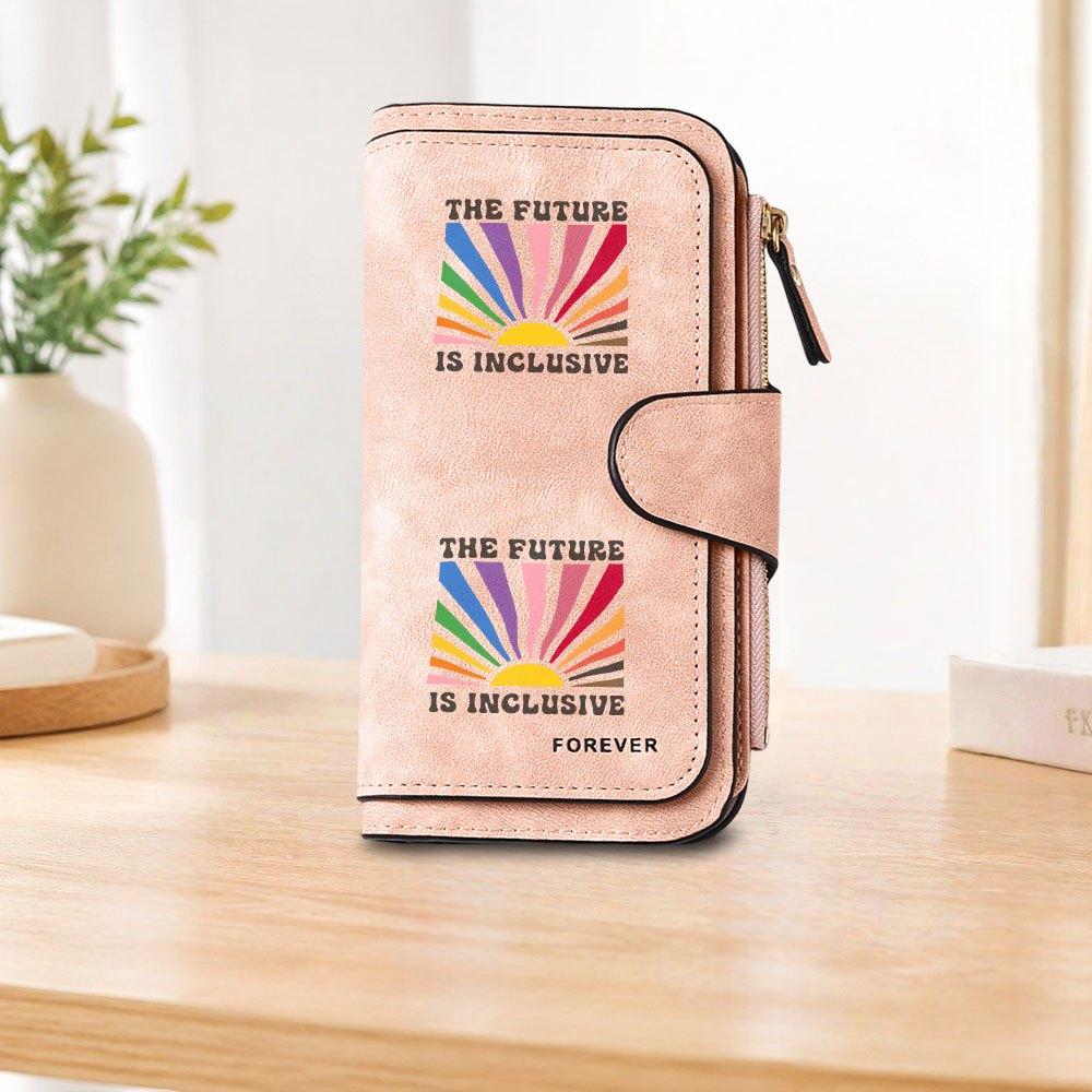 Rainbow Sun Long Zipper Wallet, Large Capacity Card Holder, Unisex Clutch Bag, Fashionable Zipper Coin Purse, Suitable for Daily Use, A Great Gift