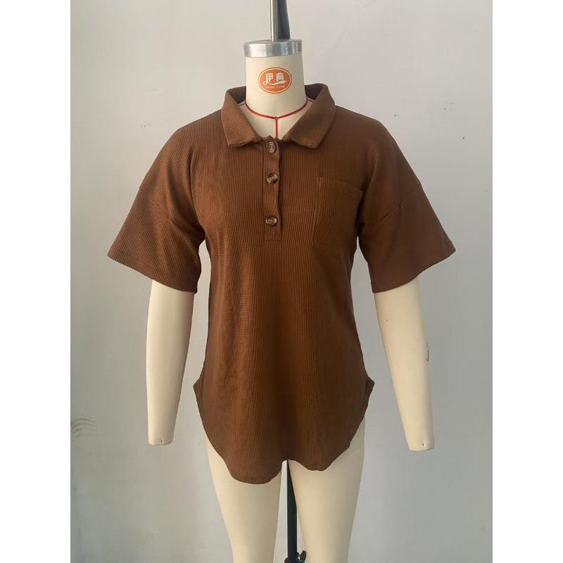 Europeisk Amerikansk Mote Vår Sommer T-skjorter Populære Strikkede Skjorte Topper