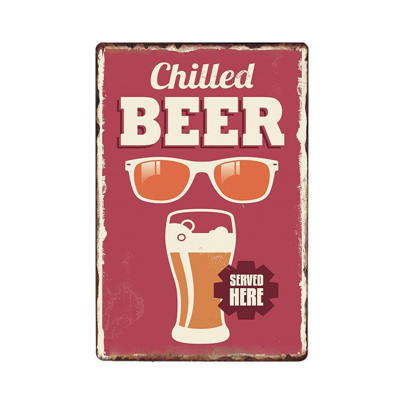 Beer Vintage Metal Tin Sign Chic Home Bar Cafe Poster Wall Decor Art Plaque Pub Tavern Retro Decorative Plates 20*30 CM