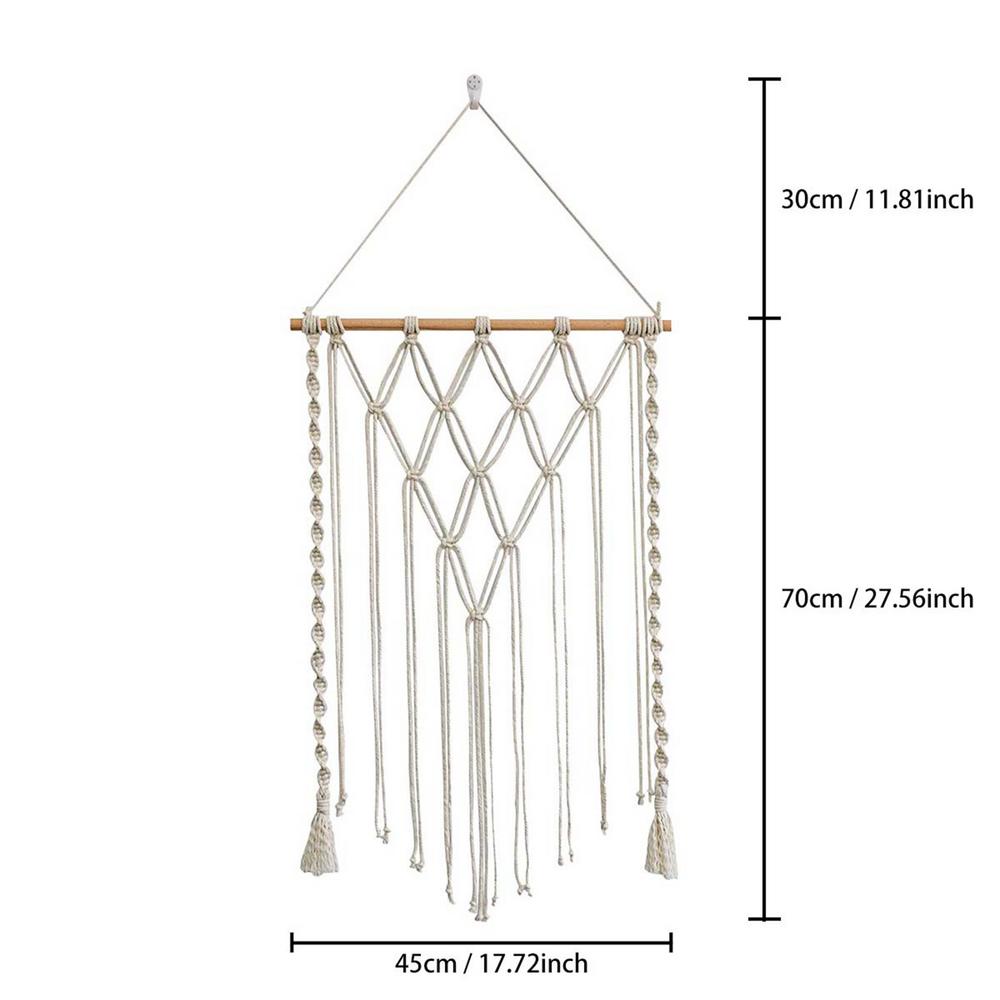 

Макраме Настенный Дисплей для Фото Подвесной Тканый Веревочный Настенный Декор с Прищепками Богемный Настенный Ручной работы Гобелен Держатель для Открыток для Детей белый