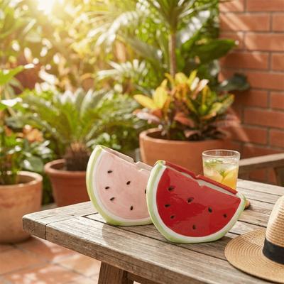 Fashionable Watermelon-Shaped Mosquito Coil Holder Ceramic Exquisite Aromatherapy Burner Decorative Censer Holder Bedroom