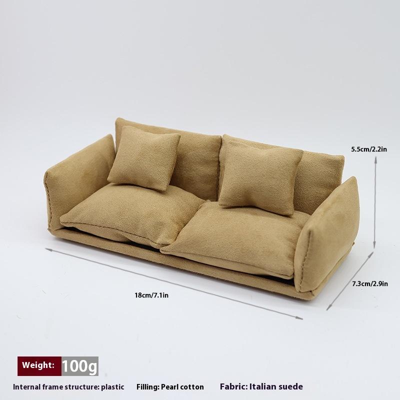 

1 Набор Детская Игрушка для Игры в Переодевание 1:12 Миниатюрная мебель для кукольного домика Диван из итальянской кожи Симуляция Миниатюрные стулья для гостиной Декор коричневый