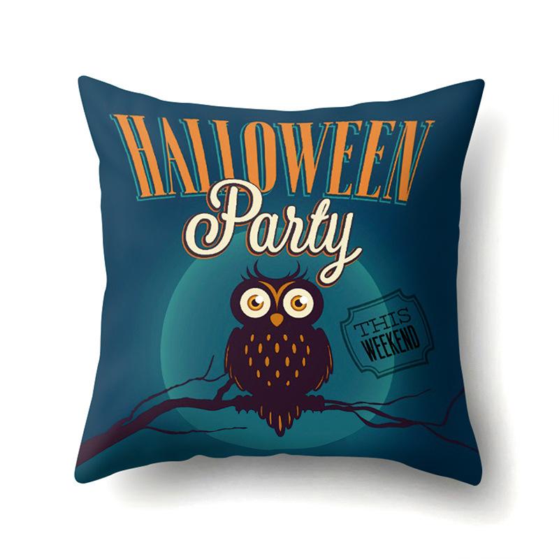 Halloween Polyester Pillow Case Car Waist Pillow Pumpkin Sofa Cushion Cover Office Living Room Pillow Case