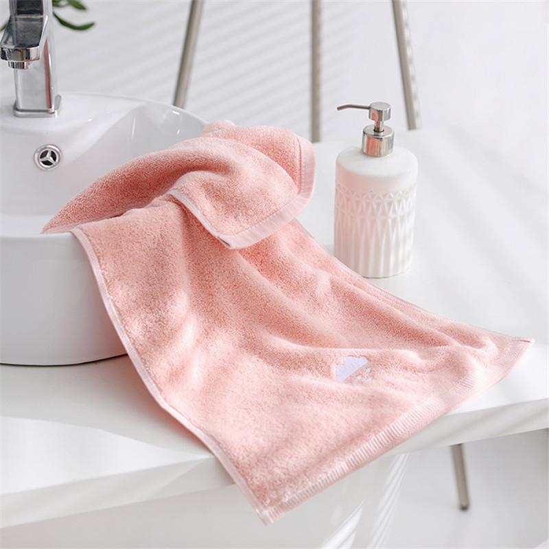 

1 шт. 34x74 см хлопок забавная погода вышивка однотонная домашняя мочалка для ванной комнаты семейное полотенце для рук 34x74cm&1pc розовый