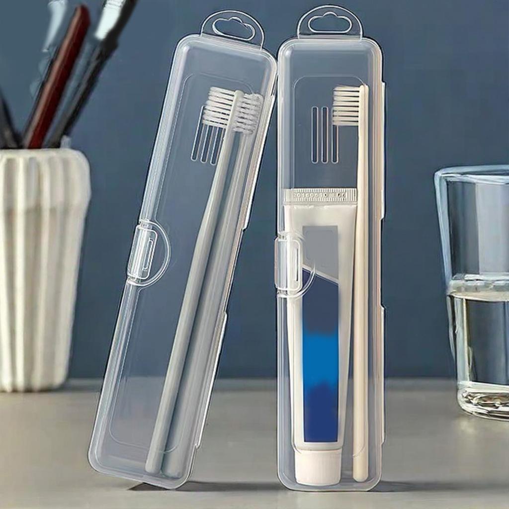 Transparent Toothbrush Storage Box Outdoor Travel Portable Dustproof Plastic Toothbrush Holder Toothpaste Storage And Organizer