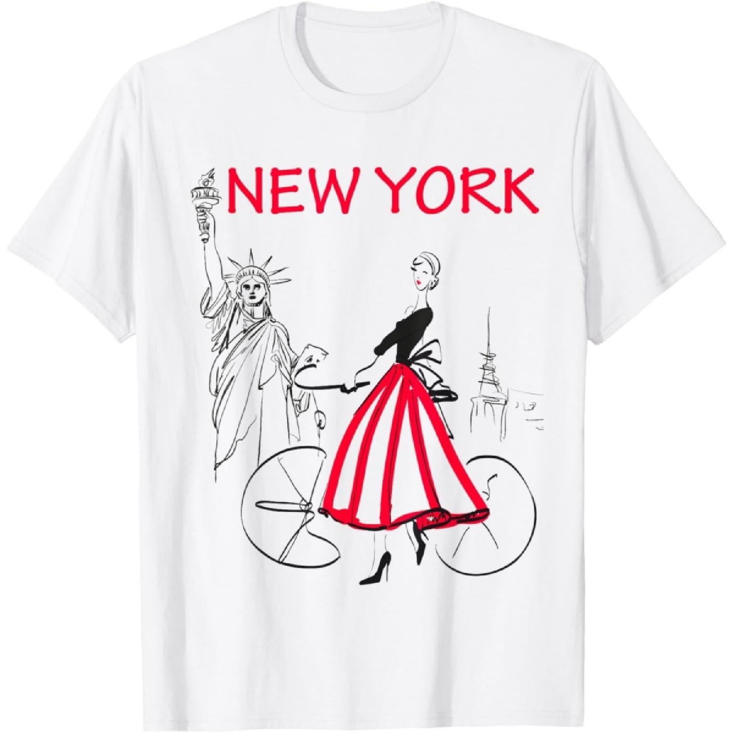 New York T-Shirt Woman - New York Bicycle - 5 colors T-Shirt S