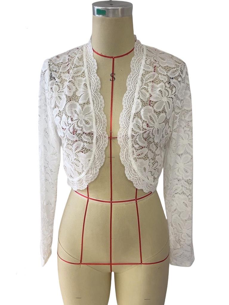 2025 Elegant Women's Lace Trim Patchwork Cardigan