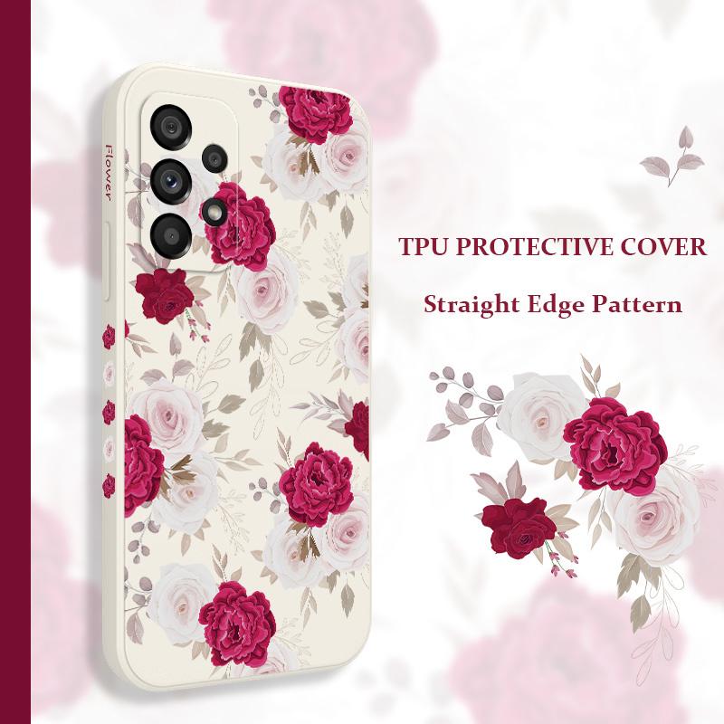 Brilliant Peony Phone Case For Samsung Galaxy A73 A53 A33 A23 A13 A03 A72 A52 A52S A32 A22 A12 A71 A51 A31 A21S Silicone Cover