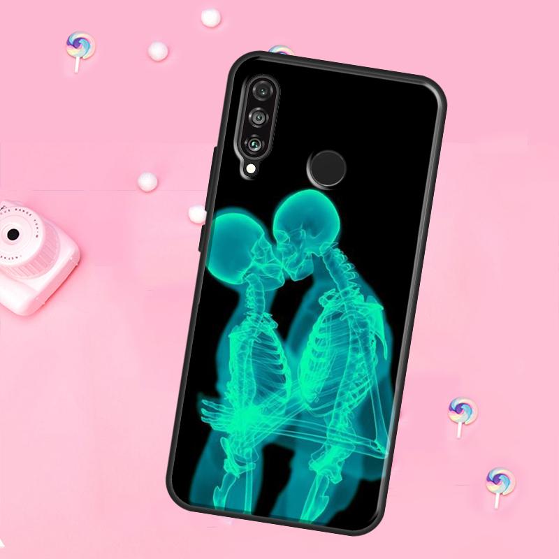 xray art aesthetic Skull For Huawei Nova 10 9 SE 3i 7i 8i 11i 12i Y73 Y90 Y70 Y72 Y61 Y91 P60 Pro P30 P40 Lite Case