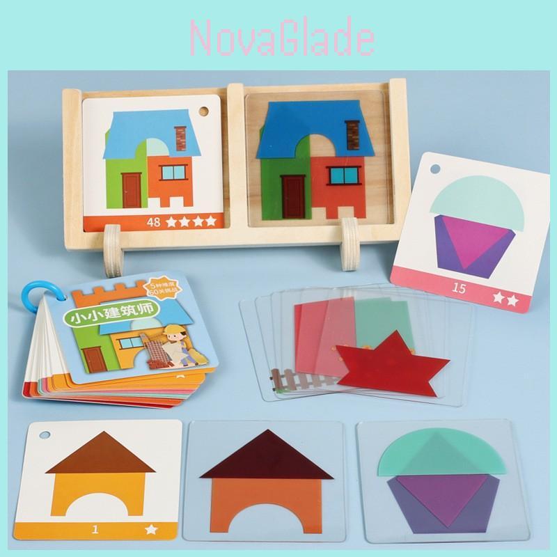 Wooden Toy Building Blocks For Children With Geometric Design And Brain Development