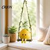 Resin Swing Ornament Cute Swinging Lemon Wall Hanging Ornament, Smiling Figurine, Decor Decor, Boho Art for Bedroom Balcony Home Decorative