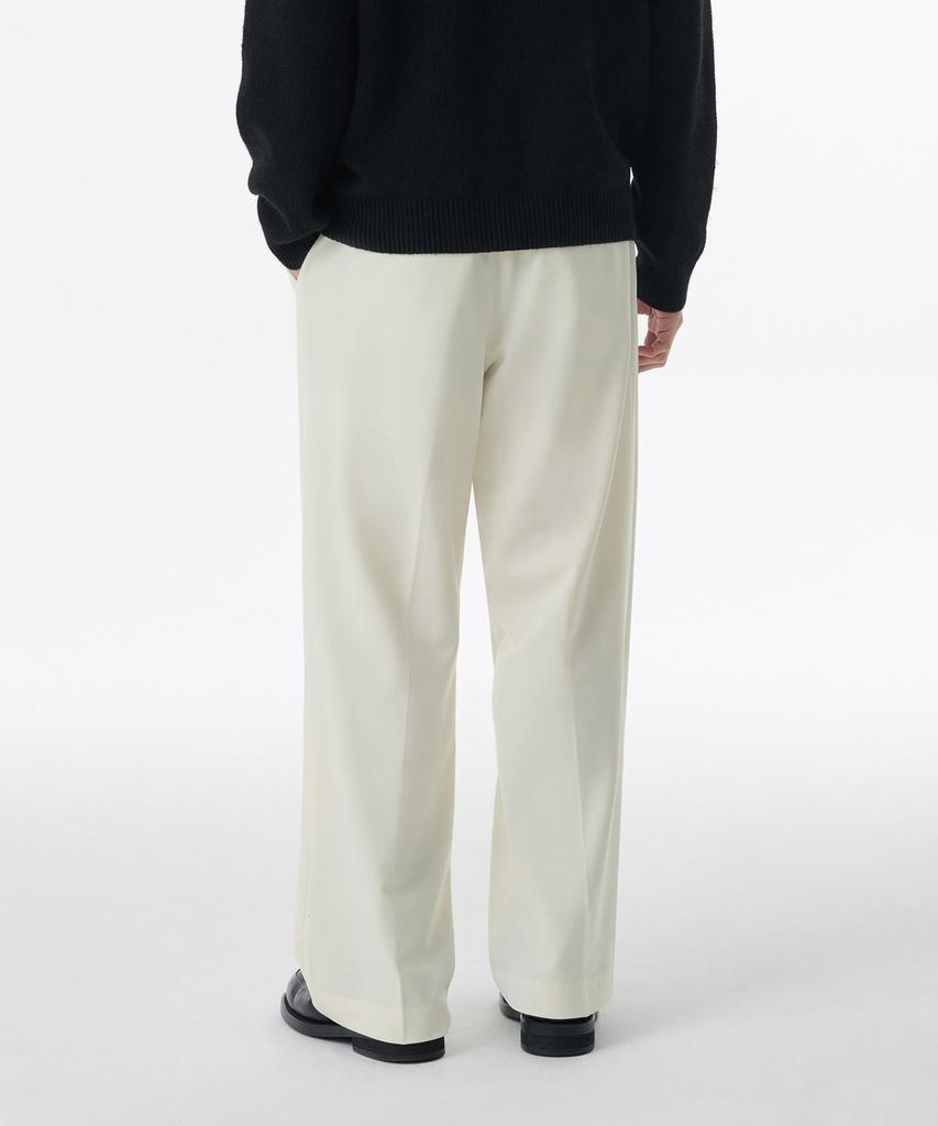 MUSINSA STANDARD Real Wide Hidden Banding Slacks [Cream]