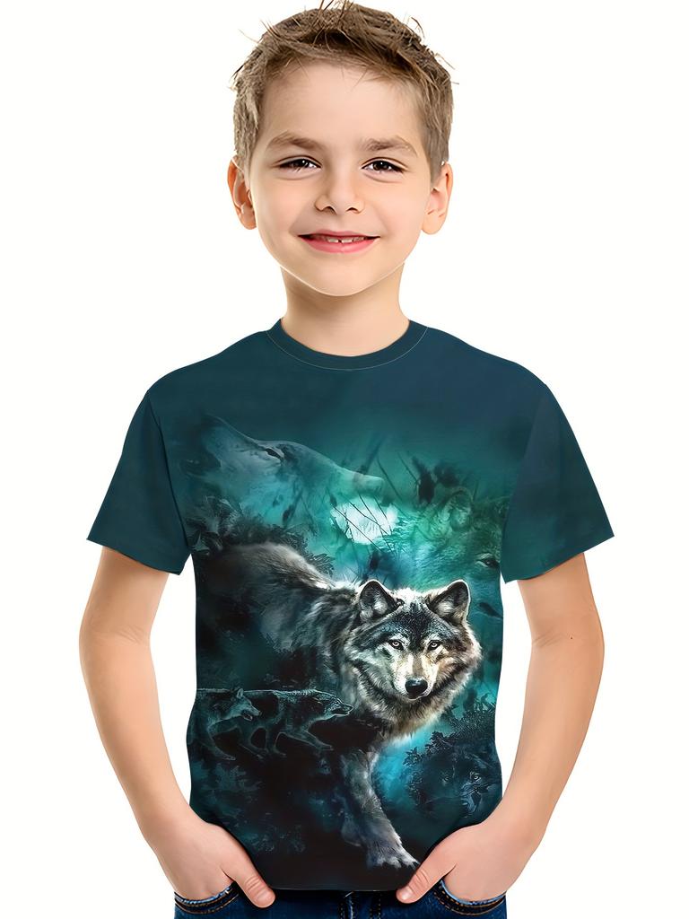 Summer Children's Clothing Boys Tshirt Short Sleeve Cool 3D Print Kids Clothes Stylish Streetwear Round Neck