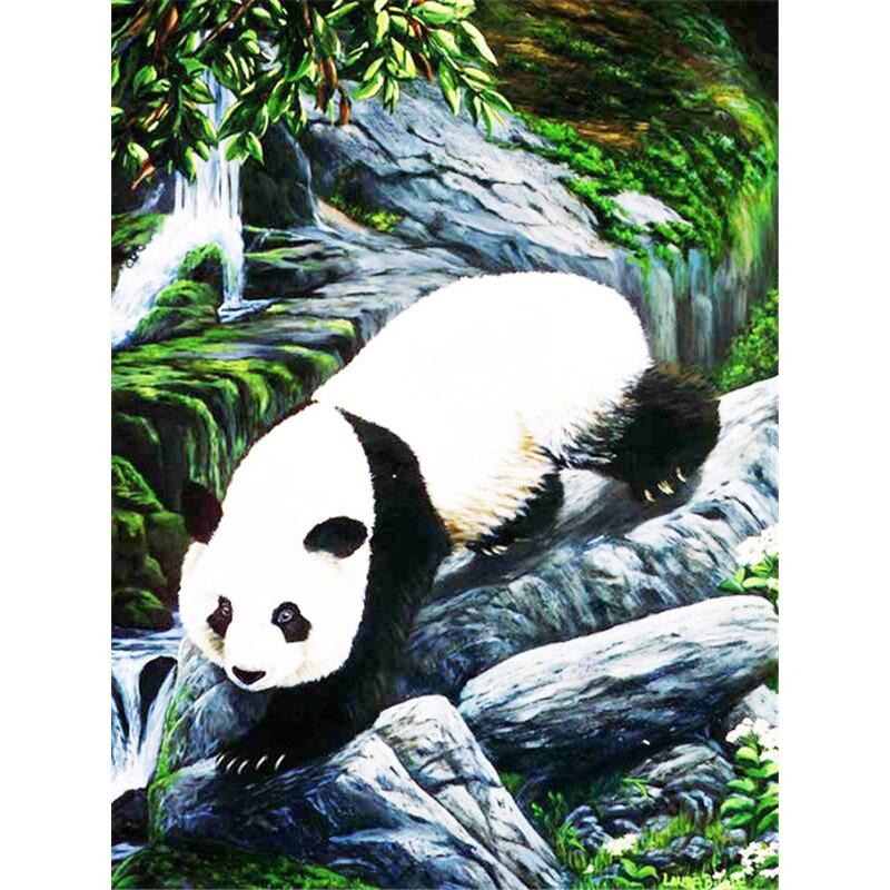 Noua pictură cu diamante 5D DIY, drăguț Panda, broderie cu diamante, punct de cruce, complet rotund, găurit, artizanat, decorațiuni pentru acasă, cadou de artă
