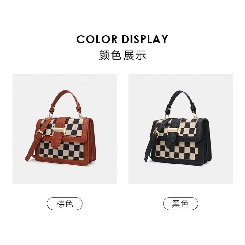 Small Design Checkerboard Portable Square Bag Women's New 2026 Fashionable Retro Single-shoulder Cross-body