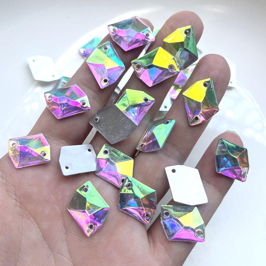 

50 штук белых смоляных страз цвета AB, пришивных, с плоской задней стороной, для скрапбукинга, подходят для украшения платьев, изготовления бижутерии своими руками белый