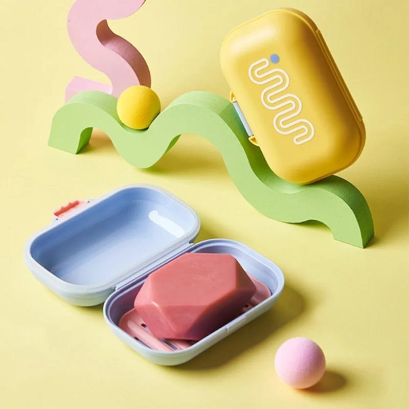 Portable Soap Rack New Waterproof with Cover Container Travel Case Plastic Storage Box Bathroom Soap Holder