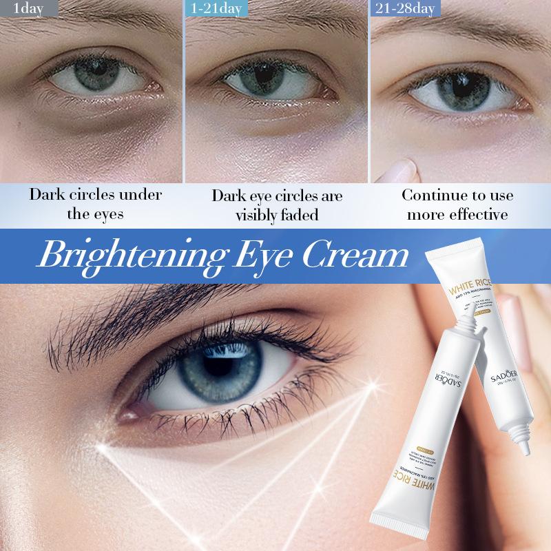 Crema para Ojos Niacinamida Arroz Blanco Anti Ojeras Elimina Bolsas Iluminadora Hidratante Reafirmante Cuidado de la Piel de los Ojos