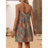 Women's Fashionable Bohemian Printed V-neck Sleeveless Dress