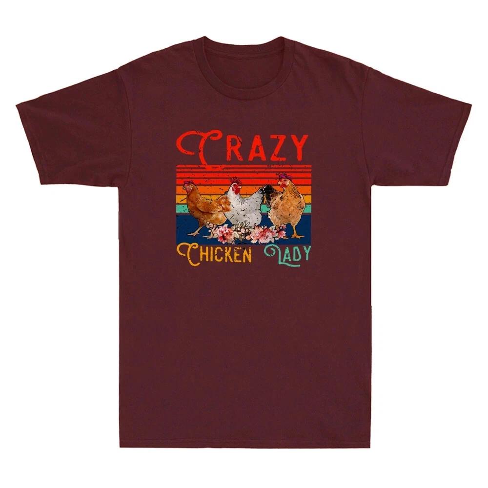 Crazy Chicken Lady Funny Retro Unisex T-Shirt S