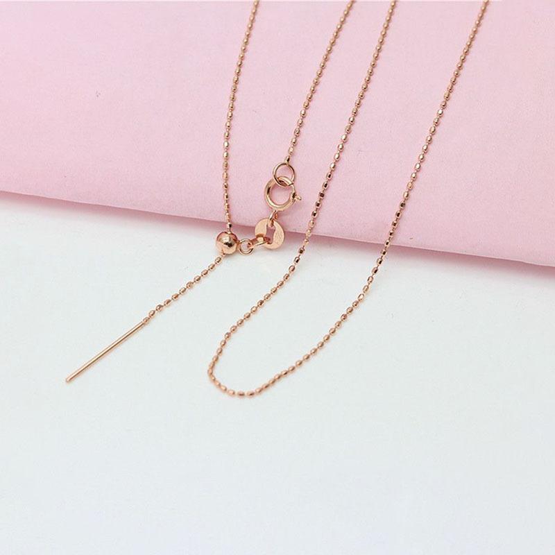 Rose Gold Simple Small Rice Grain Universal Necklace Rose Gold Plated Beads Collarbone Chain Jewelry Women